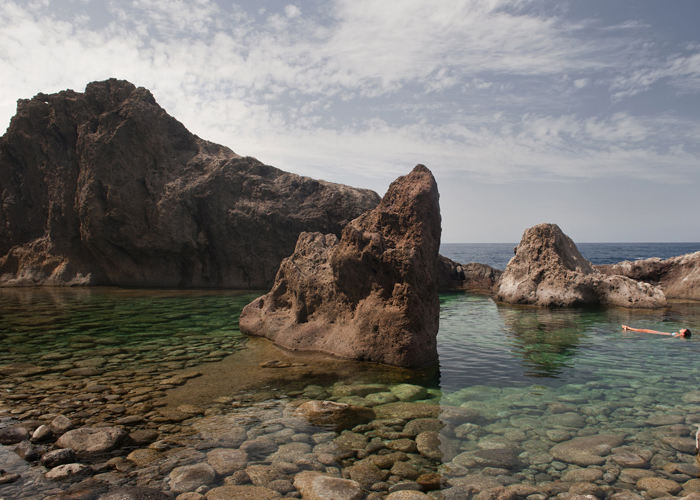 charca de agua en la palma