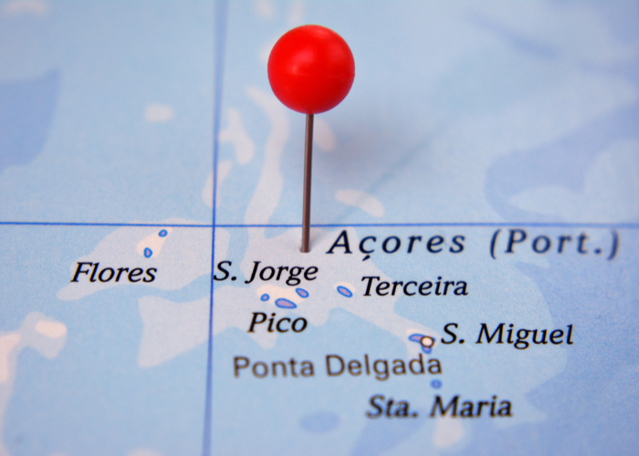 mapa de las islas azores