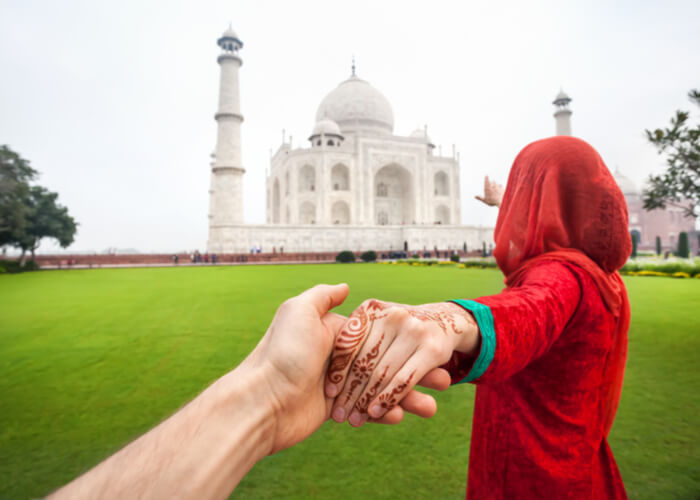 viaje de novios en taj mahal en india